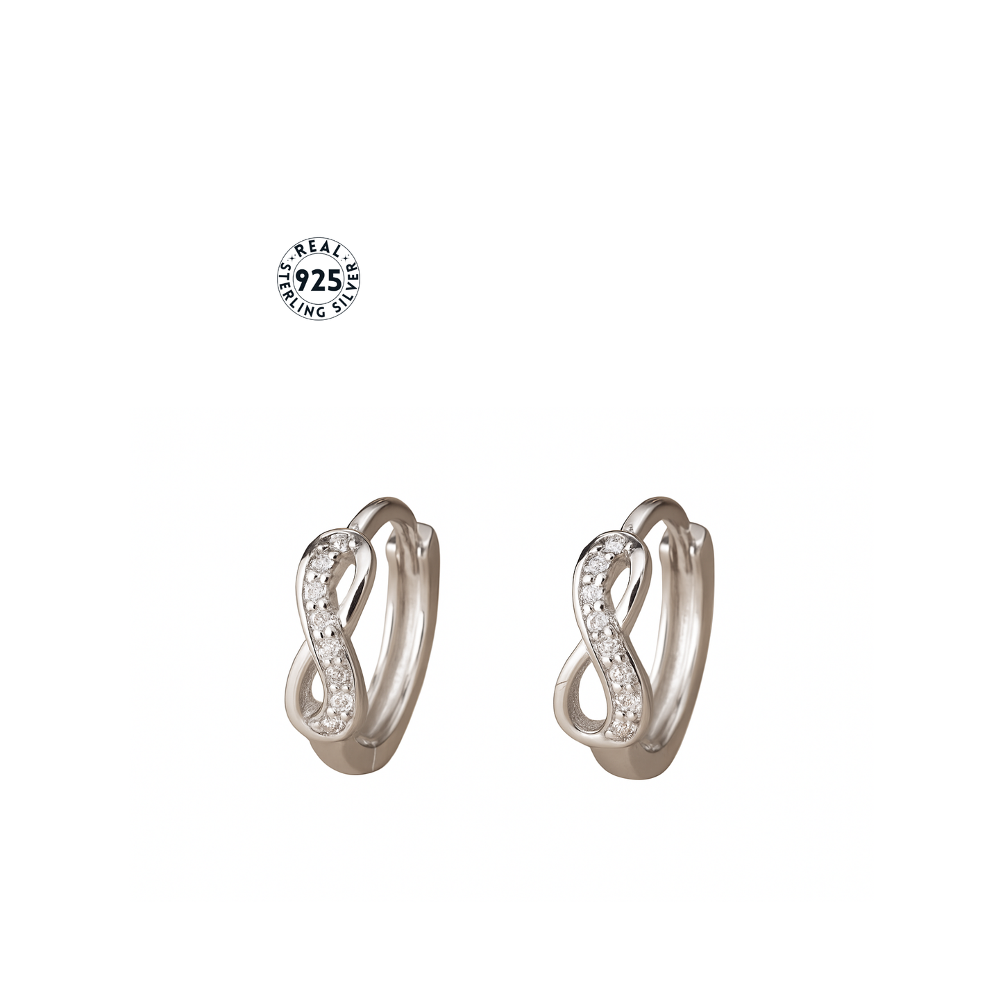 infinite hoop earrings - sterling silver 925