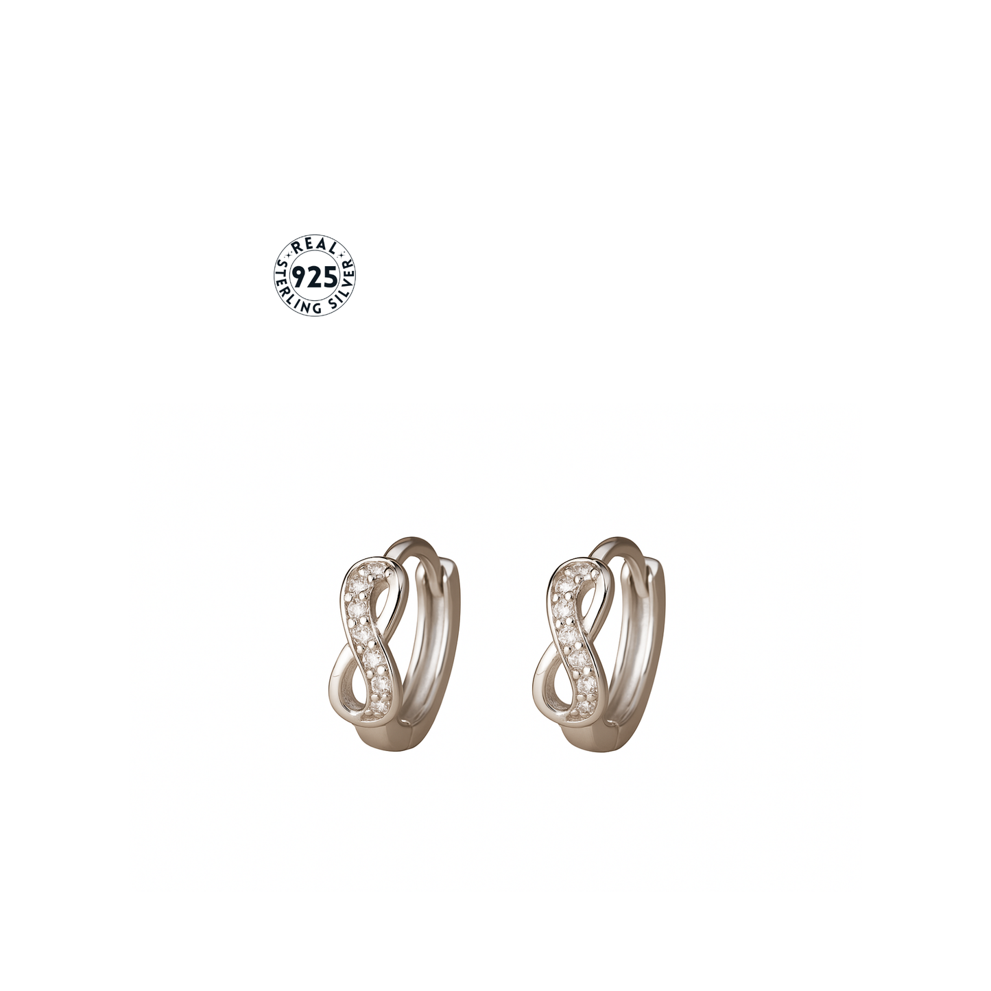 infinite hoop earrings - sterling silver 925