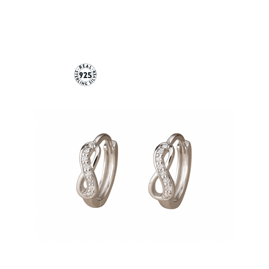 infinite hoop earrings - sterling silver 925