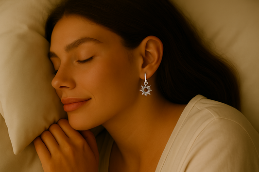 stellar whisper earrings - sterling silver 925 with zircon stone