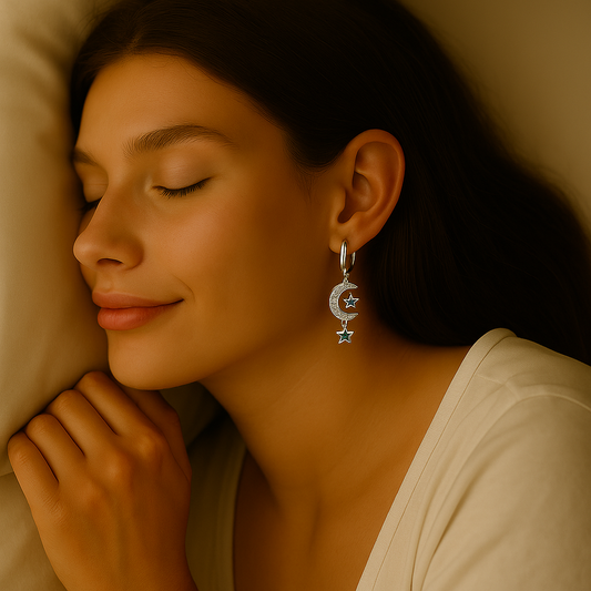 twilight gleam earrings - sterling silver 925 with blue zircon stone